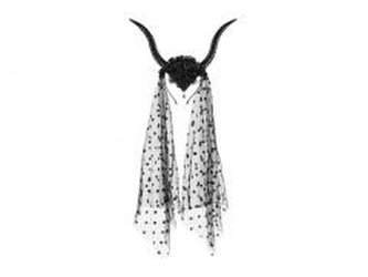 Opaska Rogi z tiulem 30x76cm czarny