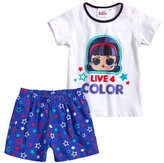 Dívčí pyžamo L.O.L. live 4 color krátké, bílomodrá, velikost: 140
