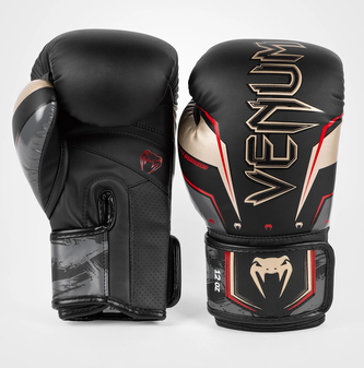 Boxerské rukavice Venum Elite EVO černá-zlatá-červená Velikost: 16oz