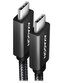 AXAGON datový a nabíjecí kabel USB-C na USB-C / USB3.2 Gen 2 / 5A / PD 100W / opletený / 0,5m / černý
