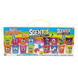 SCENTOS ST 40449 Pachnące masy plastyczne 16 szt - Zestaw z akcesoriami