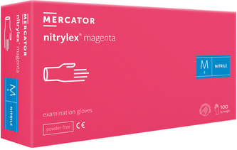 Nitrilové rukavice Mercator Medical NITRYLEX magenta 100 ks Velikost: L