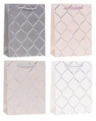 Torebka ozdobna 18x24x8cm hot-stamp mix ROZETTE