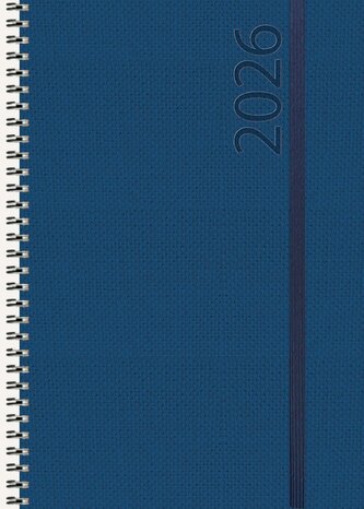 Buchkalender Wochentimer Spirale dunkelblau 2026