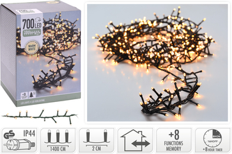 ŁAŃCUCH LED 700L WW ZEWNĘTRZNE 1400CM TIMER+8FUNKCJI