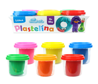 Plastelína LUMA měkká kelímek 6 x 85g