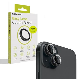 Mobile Origin Easy Lens guards, black - iPhone 15 / 15 Plus