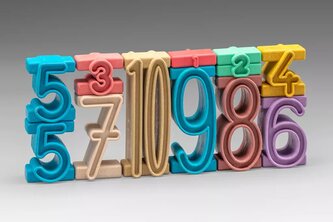 Wissner Dřevěná sada stohovacích čísel 11 ks