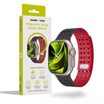 Mobile Origin Magnetic Strap, black/red - AW Ultra 2/1(49mm)9/8/7(45mm)/6/SE/5/4(44mm)/3/2/1(42mm)