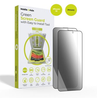 Mobile Origin Screen Guard Privacy with easy applicator, 2 pack - iPhone 16