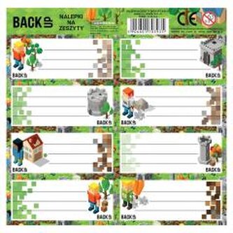 Nalepki na zeszyty BackUp 7 A61 (25szt) DERFORM