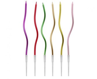 Dortová svíčka B&C - metalické barvy 16,5 cm (6 ks)