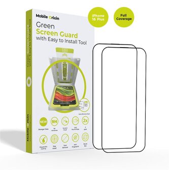 Mobile Origin Screen Guard with easy applicator, 2 pack - iPhone 16 Plus