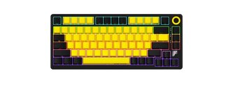 LORGAR Klávesnice KBP7075MW, mechanická, 75%, bezdrátová herní, černá/žlutá, CS