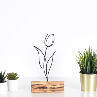 Kovová dekorace Tulip 30 cm černá