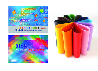 Blok techniczny kolorowy Vincent  A3 12 kartek  210g 10szt/opak