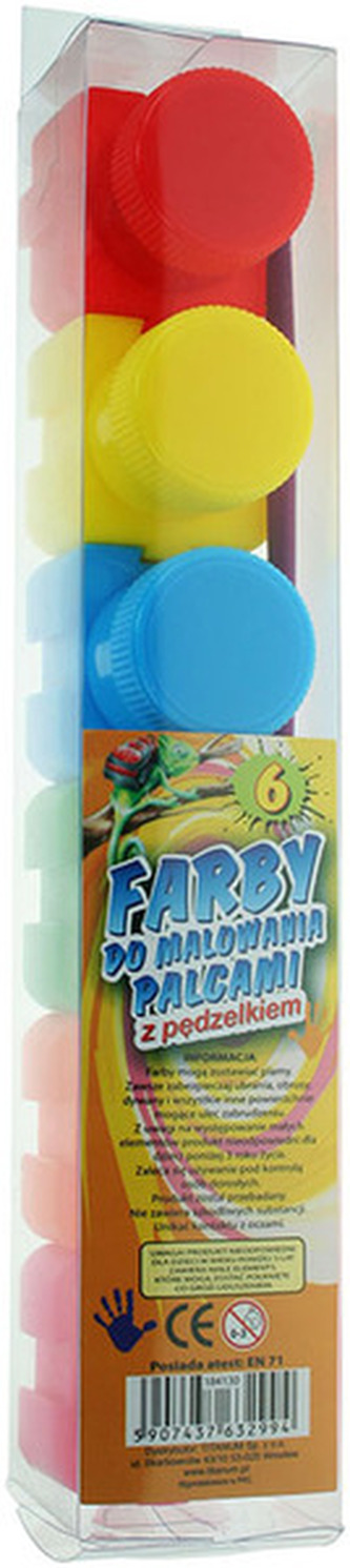 Farby do malowania palcami 6-kol. z pędzel.1151