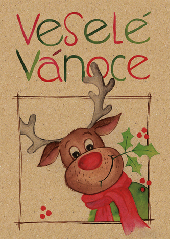 Přáníčko BeBechy – A6 - recyklovaný papír - Sobík