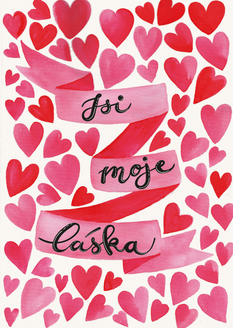 Přáníčko BeBechy - A6 - bílé - Láska