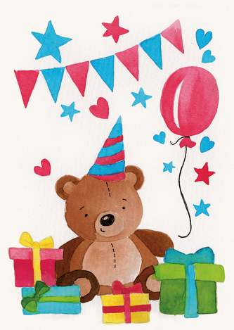 Přáníčko BeBechy - A6 - bílé - Méďa