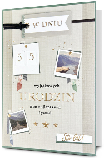 Karnet B6 Urodziny męskie, przesuwne cyfry, zdjęcia HM200-3358