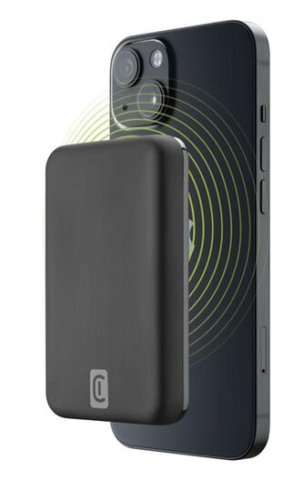 Cellularline Powerbanka MAG 5000 s bezdrátovým nabíjením a podporou MagSafe, 5000 mAh, černá