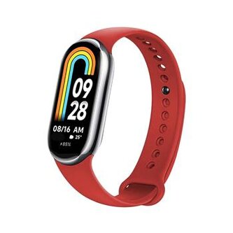 Fixed Silikonový řemínek Silicone Strap pro Xiaomi Mi Band 8, červený