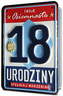 Karnet B6 18 urodziny, tabliczka wytłaczana HM200-3209