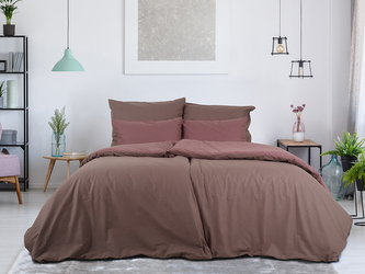 B.E.S. - Petrovice, s.r.o. Povlečení BAVLNA Double face hotelový uzávěr - Hnědá/Bordó Rozměr: 140 x 220 + 70 x 90