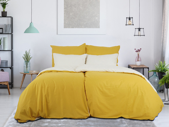 B.E.S. - Petrovice, s.r.o. Povlečení BAVLNA Double face hotelový uzávěr - Hořčicová/Kávová Rozměr: 200 x 220 + 2x 70 x 90