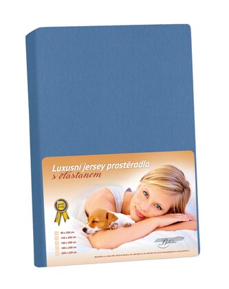 Jersey LUX - Tmavě modrá - 200x220 cm