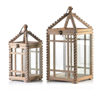 LOKKE Komplet 2 Latarni XL:26x26x55cm L:19x19x42cm