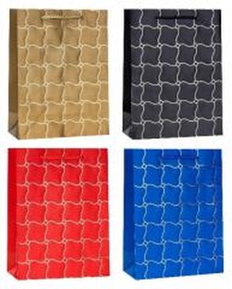 Torebka ozdobna 26x32x10cm hot-stamp mix ROZETTE