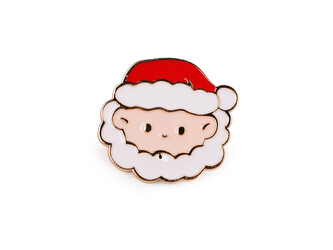 Vánoční brož / odznak - 1 ks - 2 bílá Santa