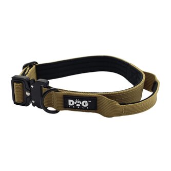 Dogtrace K9 taktický obojek pro psy s rukojetí, khaki-K9 taktický obojek pro psy s rukojetí, khaki, vel. XL