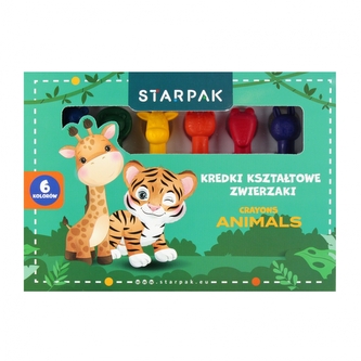 Kredki woskowe 6 kolorów Zwierzaki  STARPAK 563026
