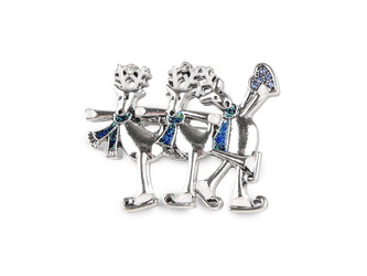 Brož sobi na bruslích, sněhuláci - 1 ks - 3 modrá sob Brož sobi na bruslích, sněhuláci - 1 ks - 3 modrá sob