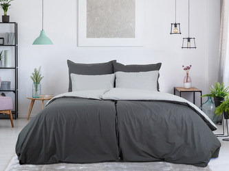 B.E.S. - Petrovice, s.r.o. Povlečení BAVLNA Double face hotelový uzávěr - Antracit/Šedá Rozměr: 140 x 220 + 70 x 90