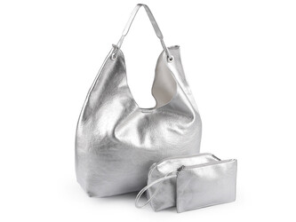 Velká kabelka 3v1 45x28 cm - 1 ks - 2 stříbrná
