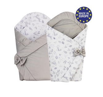 Bomimi Rychlozavinovačka oboustranná VELVET lesní zvířátka, šedá