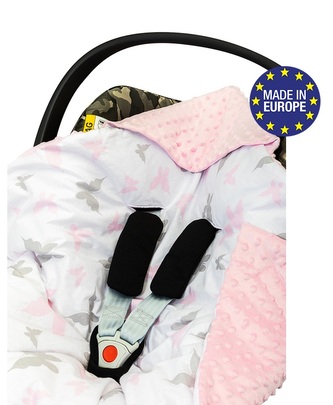 Bomimi Zavinovací deka do autosedačky minky motýlci, růžová