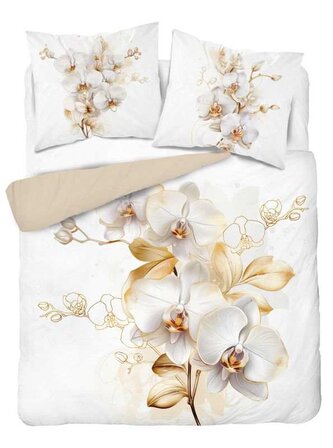 DETEXPOL Francouzské povlečení Orchidej bílá  Bavlna, 220/200, 2x70/80 cm