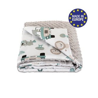 Bomimi Deka minky 100 x 75 cm pojízdná zoo, šedá xy