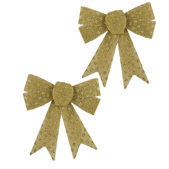 SANTA LILA Komplet 2 Kokard złote 15x15,5cm