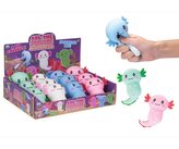 Axolotl mačkací antistresový silikon 10cm 4 barvy v sáčku 12ks v boxu
