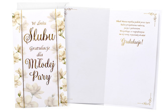 Karnet PM Ślub, białe kwiaty PM-428