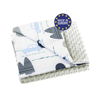 Bomimi Deka minky 100 x 75 cm autíčka, modrá ..