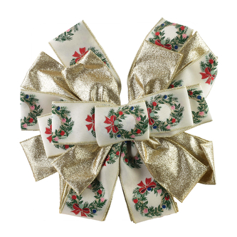 SANTA LILA Kokarda 32x130cm beż złoto wianek