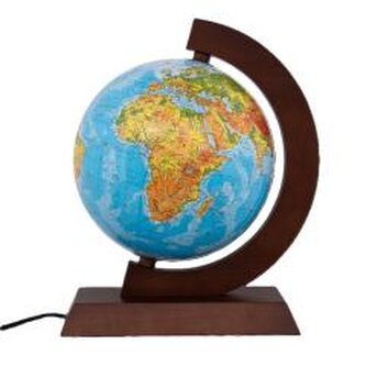 Globus fizyczny podświet. drewniana opr. 25cm UA