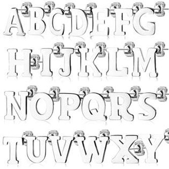 OPN1700-C Ocelová náušnice 1ks - iniciála - iniciála "C"